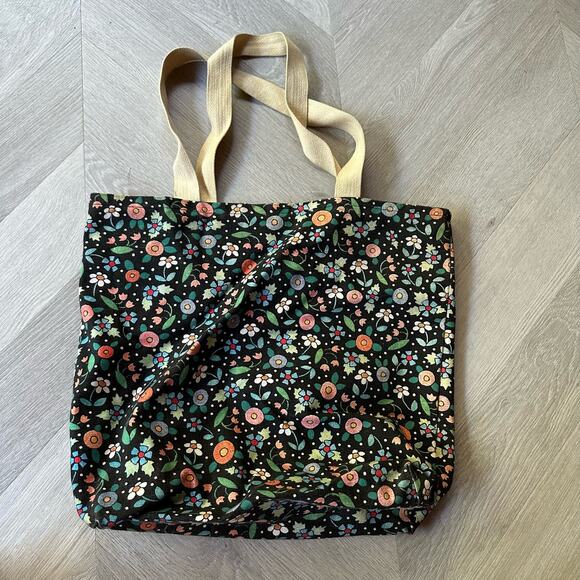 Mary Engelbreit Cloth Girl Heart Here Floral Tote Bag Shopping Sack Vintage - Picture 3 of 9